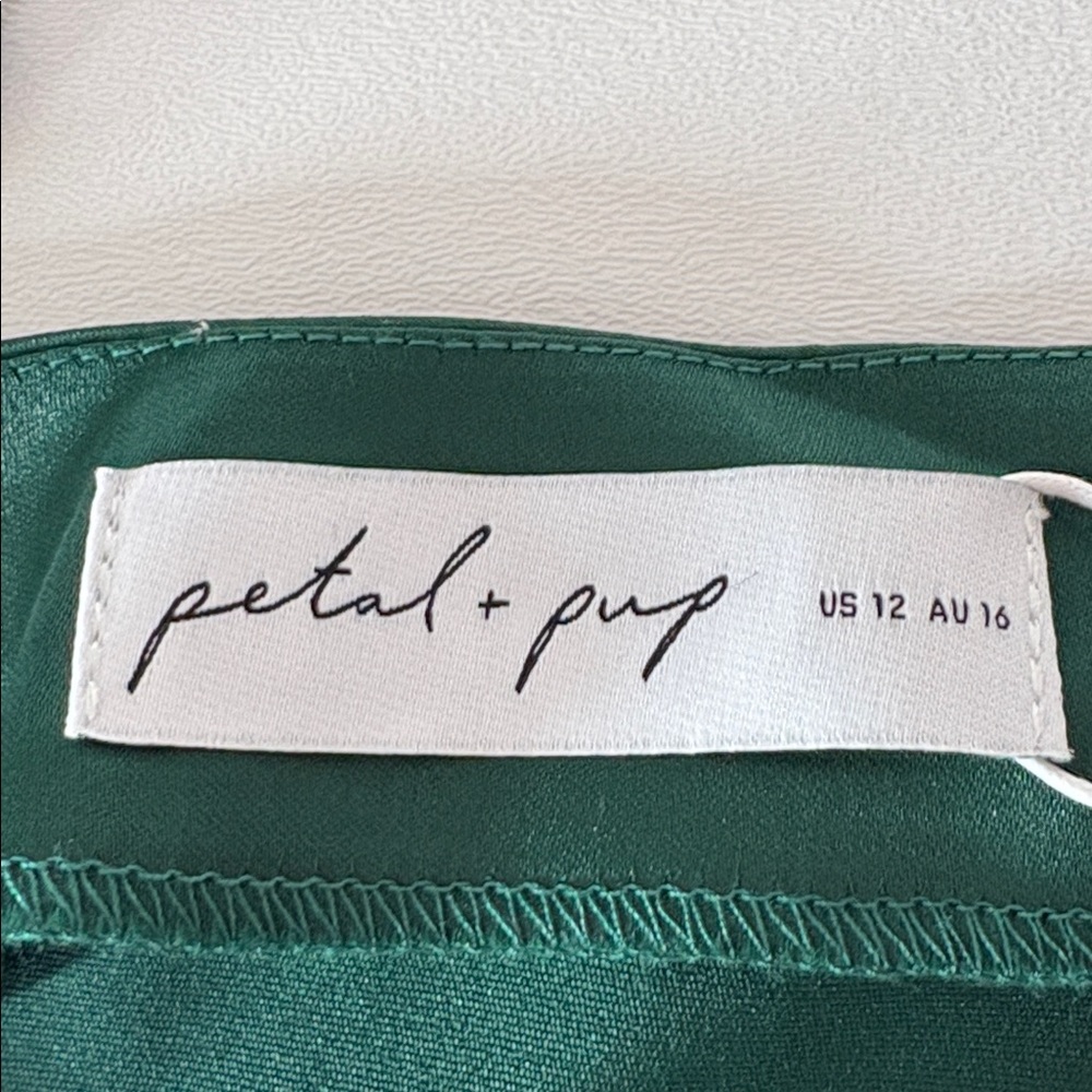 NWT Petal + Pup Cyprus Slip Dress in Emerald Adjustable Wedding Guest Size 12 - Picture 2 of 11